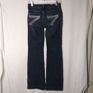 7 For All Mankind Dojo Flare Jeans Womens Size 24 Blue Denim Low Rise Seven